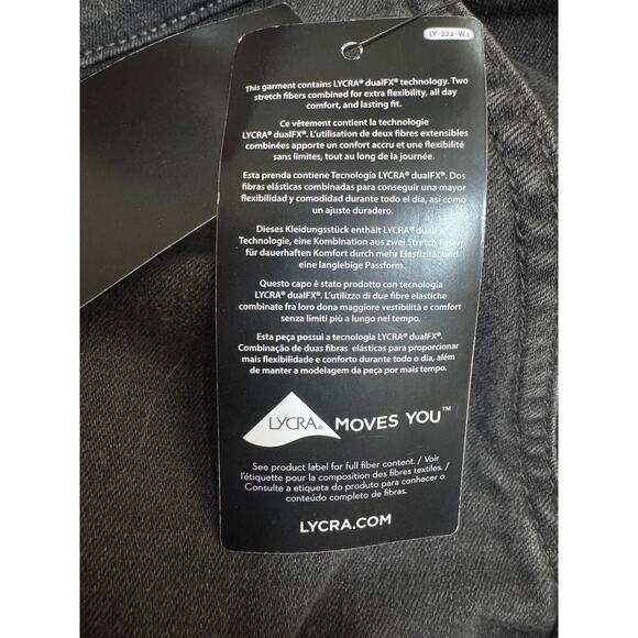 Denim & Co. Signature Regular Black Perfect Flex Trouser Jean Dark Grey Wash 18 - Picture 12 of 13
